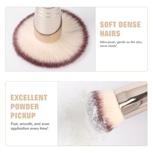 Pinceau de fond de teint professionnel à double embout, 100% vegan, poils synthétiques, pour l'application de fond de teint liquide, en poudre, crème et blush - Product Image 5