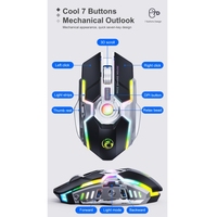 Souris de jeu sans fil IMICE G7 à succès avec 4 modes RVB, batterie rechargeable, 3200 dpi et 7 boutons