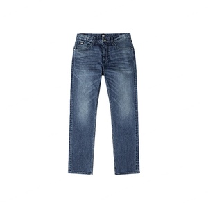 Custom <b>Dark</b> <b>Blue</b> <b>Jeans</b> for Men Washed Cotton High Quality Vintage Slim Fit <b>Denim</b> Pants Trousers Men's <b>Jeans</b> - Product Image 4