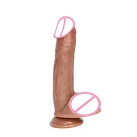 Brinquedo sexual realista de silicone, 8 polegadas, masturbação anal, grande, pênis, com ventosa