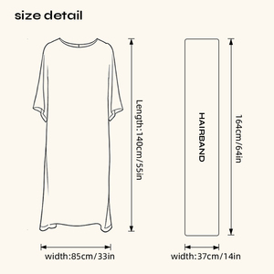 MooMoo Ingrosso Abito Kaftano da Donna in Raso Stampato Etnico Taglia Unica Vestaglia Lunga Larga alla Moda - Product Image 6