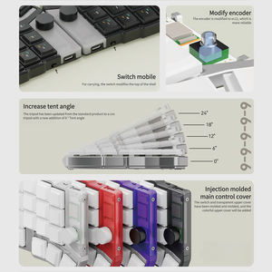 Jezail funder cornix chia Bàn Phím Cơ khí tented Ergonomic Bàn phím dual-chế độ nhôm cấu hình thấp chia bàn phím - Product Image 3