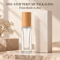 Botol Semprot Parfum Kaca Persegi Bening 10ml, Atomizer Sampel Portabel untuk Kemasan Parfum