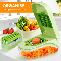 Groothandel Multifunctionele Handmatige Bamboe Chopper Ui Dicer Vegetarische Snijmachine Aardappelsnijder Fruit Groenten Hete Verkoop Plastic Keuken