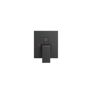 Sistema de Ducha Cuadrado de Pared, Negro Mate, con Grifo de Cascada de 12 Pulgadas para Bañera, Juego de Baño - Product Image 1