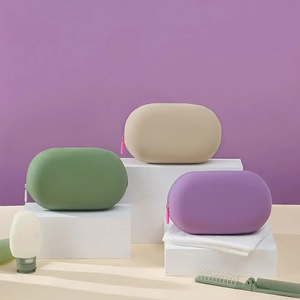 Wholesale Macaron Color Soft Silicone <b>Clutch</b> Bag Oval Shape Small Rubber Purse for Phone and Lipstick Holder - Product Image 3