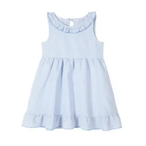 गर्मियों में बच्चों के कपड़े प्लेड व्याकुल बिना आस्तीन बच्चा लड़की दिलाना Seersucker बच्चों के कपड़े बच्चे राजकुमारी ड्रेस