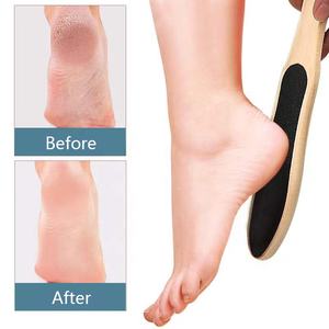 Toptan ayak törpüleyici dosya çift ahşap ayak ovmak ating kurulu duş ayak masajı Scrubber duş için nasır sökücü - Product Image 2