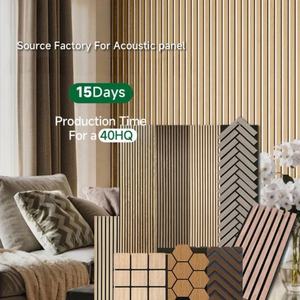 Panel de Pared de Chapa de Madera Acústica, Diseño de Listones, Diseño Gráfico 3D, Ecológico, Absorción de Sonido para Decoración de Interiores - Product Image 4