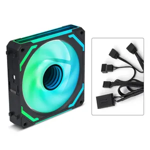 Ventilador de bloques de construcción de espejo mágico Interforce, ventiladores de empalme ARGB, efecto de luz de espejo infinito dinámico, ventilador de refrigeración para ordenador de escritorio y PC