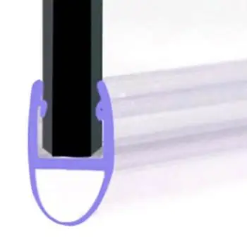 Plástico porta do chuveiro encaixe PVC impermeável Seal Strip para Frameless porta de vidro deslizante