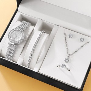 5pcs/<strong>set</strong> Women's <strong>Watch</strong> Bracelet Jewelry <strong>Set</strong> for Gift With Diamond <strong>Gold</strong> Silver <strong>Rose</strong> <strong>Gold</strong> <strong>Watch</strong> Necklace <strong>Sets</strong> - Product Image 2