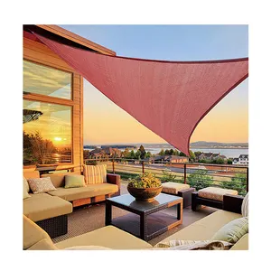 10'x 10'x 10 'grey Sun Shade Sail Prevent From UV Variation Intensive Rains And Winds