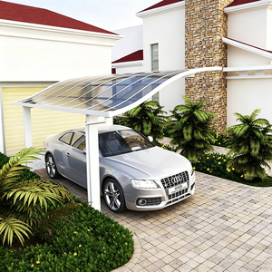 Abri de voiture en aluminium à toit en pente, abri de stationnement imperméable moderne, facile à assembler, installation à domicile disponible, revêtement en poudre - Product Image 1