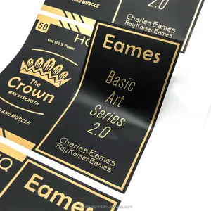 Étiquette personnalisée de haute qualité en vinyle PVC, feuille d'or holographique, imperméable, pour emballage, logo holographique, 500 pièces