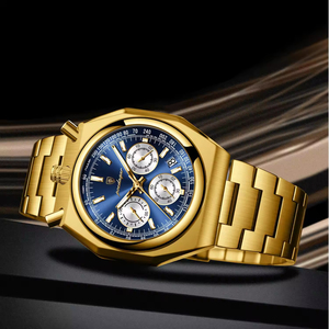 Đồng hồ đeo tay nam POEDAGAR 897 cao cấp, dây thép không gỉ, màu vàng hồng, thiết kế quartz. - Product Image 4