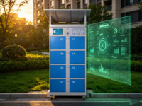 Estación de Intercambio de Baterías ESINO de 8 Ranuras con Pantalla Táctil, Gestión de Datos en la Nube, Gabinete para Baterías de Scooter Eléctrico