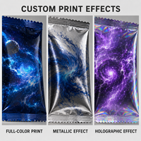 Emballages personnalisés métallisés pour boosters de cartes à collectionner, pochettes thermoscellables pour sacs surprises d'anime avec logo