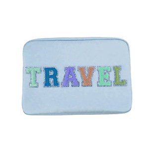 Bolsa de almacenamiento con cremallera para PC de gran capacidad europea americana Oxford conveniente maquillaje moderno para neceser con letras bordadas para niña - Product Image 2