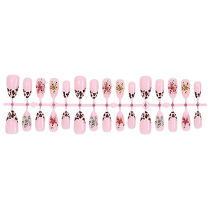 Faux ongles artisanaux en ABS à presser, forme amande, couleur unie, électroplaqués, détachables, réutilisables, pour Noël - Product Image 3