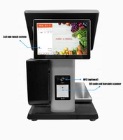 Báscula Digital Todo en Uno para Calcular Precios, Báscula de Comunicación POS para Punto de Venta con Impresora