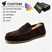 Mocassins confortables en cuir véritable faits à la main pour hommes, chaussures décontractées pour la conduite et les trajets en ville