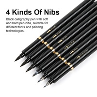 Ensemble de stylos marqueurs de calligraphie à pointe pinceau à encre noire à écriture fluide avec logo personnalisé Gxin G-625-6 pour étudiants