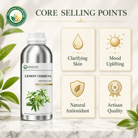Huile d'Aromathérapie Citron Verveine (Aloysia Citrodora) pour la Clarté Mentale – Parfum d'Aromathérapie pour Diffuseur de Bureau et d'Étude