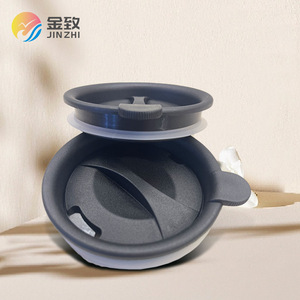 Jin Zhi Rotating Lid Ceramic Water <b>Cup</b> Plastic Lid Glass PP <b>Cup</b> Lid Food Grade Seal Leak Proof Travel Use - Product Image 1