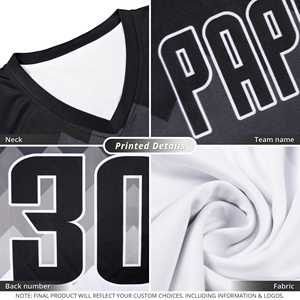 Maillot de basket-ball personnalisé noir, blanc et gris, double face, pour le sport - Product Image 4