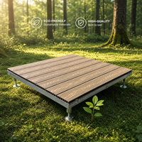 Kits de terrasse préfabriqués en WPC à assemblage rapide sans outils, avec pieds réglables, sol extérieur étanche pour jardin, patio, événements