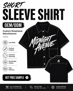 Camicie da <span class=keywords><strong>uomo</strong></span> personalizzate con ricamo appliqué, stampate, streetwear, giacca con zip, pesanti, effetto distressed, <span class=keywords><strong>oversize</strong></span>, con bottoni - Product Image 2