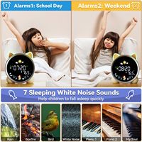 Reloj Despertador Digital LED Moderno Electrónico al por Mayor con Música y Cambio de Color para Sala de Estar, Escritorio, Oficina, Uso Infantil