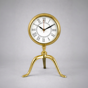 Classic Gold Brass <b>Table</b> <b>Clock</b> with Roman Numeral Dial Vintage Desktop Timepiece Elegant Office Home Decor - Product Image 1