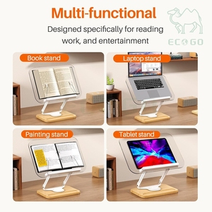 <span class=keywords><strong>Support</strong></span> d'affichage <span class=keywords><strong>pour</strong></span> ordinateur portable et téléphone, plateau de rangement <span class=keywords><strong>pour</strong></span> stylos, <span class=keywords><strong>support</strong></span> de lecture en bois de bambou avec pince <span class=keywords><strong>pour</strong></span> livre - Product Image 6