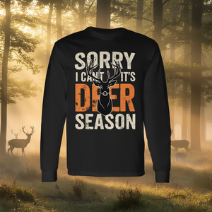 T-shirt à manches longues pour chasseur, motif « Sorry, c'est la saison des cerfs » - Product Image 3
