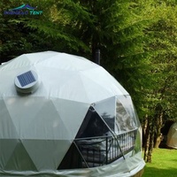 Toit de luxe en PVC chauffé Eco préfabriqué dôme géodésique transparent hôtel tente de glamping maison désert tente dôme ronde pour le camping
