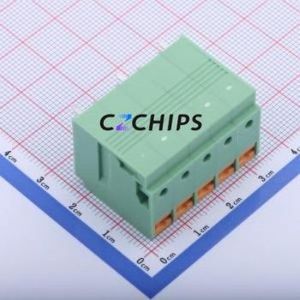 KF207RA-6.35-5P Spring Terminal Block Bent Lead Through Hole,P=6.35mm Connector 1x5P 6.35mm Green 5P - Product Image 2