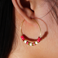 Go2boho Venta al por Mayor Pendientes de Aro Boho de Lujo Hechos a Mano con Múltiples Cuentas para Mujer Regalos de Joyería de Moda para Uso Diario