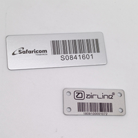 Étiquette d'identification d'actifs en acier inoxydable numérotée pour machines, outils informatiques et données, gravée au laser, avec bande nationale, pour l'expédition et la gestion des actifs