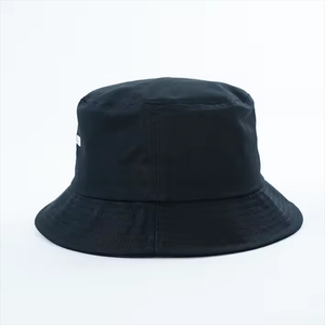 Bob noir simple face pour homme, casquette de pêcheur 100 % coton avec logo brodé personnalisé - Product Image 3
