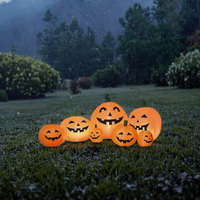 Citrouille gonflable d'Halloween de 1,8 m avec lumières LED, en fibre de polyester imperméable, pour décoration de fête intérieure/extérieure, jardin/pelouse