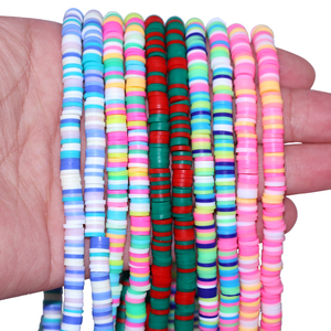 Perles en argile polymère faites à la main, 6 mm, perles en céramique en vrac bleues et blanches pour la fabrication <span class=keywords><strong>de</strong></span> bracelets, mélange <span class=keywords><strong>de</strong></span> couleurs, perles Heishi en argile - Product Image 6