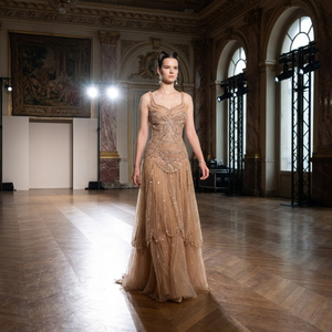 <span class=keywords><strong>Abito</strong></span> da sera di lusso Serene Hill LA73189 color <span class=keywords><strong>oro</strong></span> <span class=keywords><strong>rosa</strong></span> con perline, elegante <span class=keywords><strong>abito</strong></span> da ballo 2026 per donna, abbigliamento di alta gamma per feste e gala - Product Image 3