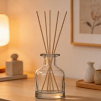 Bouteille en verre vide pour diffuseur de parfum, flacon d'aromathérapie ambré ou transparent de 50 ml, 100 ml, 250 ml avec bâtonnets