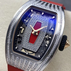 Reloj de pulsera de lujo para mujer con incrustaciones de diamantes, resistente al agua, con correa de silicona y movimiento mecánico de alta calidad - Product Image 1