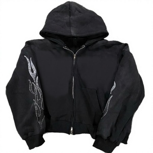 Sudadera con Capucha Negra con Estampado de Chicas Estrellas del Hip Hop Urbano, Personalizada con Logotipo, Sudadera Holgada de Invierno para Mujer, Estilo Y2K - Product Image 3