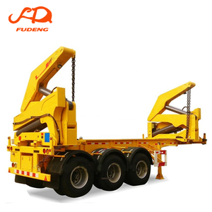 Remorque à chargement latéral pour conteneurs de 20 pieds et 40 pieds <span class=keywords><strong>avec</strong></span> grue hydraulique de levage latéral pour le transport de conteneurs maritimes - Product Image 1