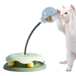 Katzen-Teaser-Stick mit Ballspender, Spielzeug zur langsamen Fütterung, Zahnreinigung, langlebiger Drehteller für Leckerlis - Product Image 1