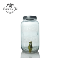 Clair grand pot de stockage en verre avec couvercle en verre